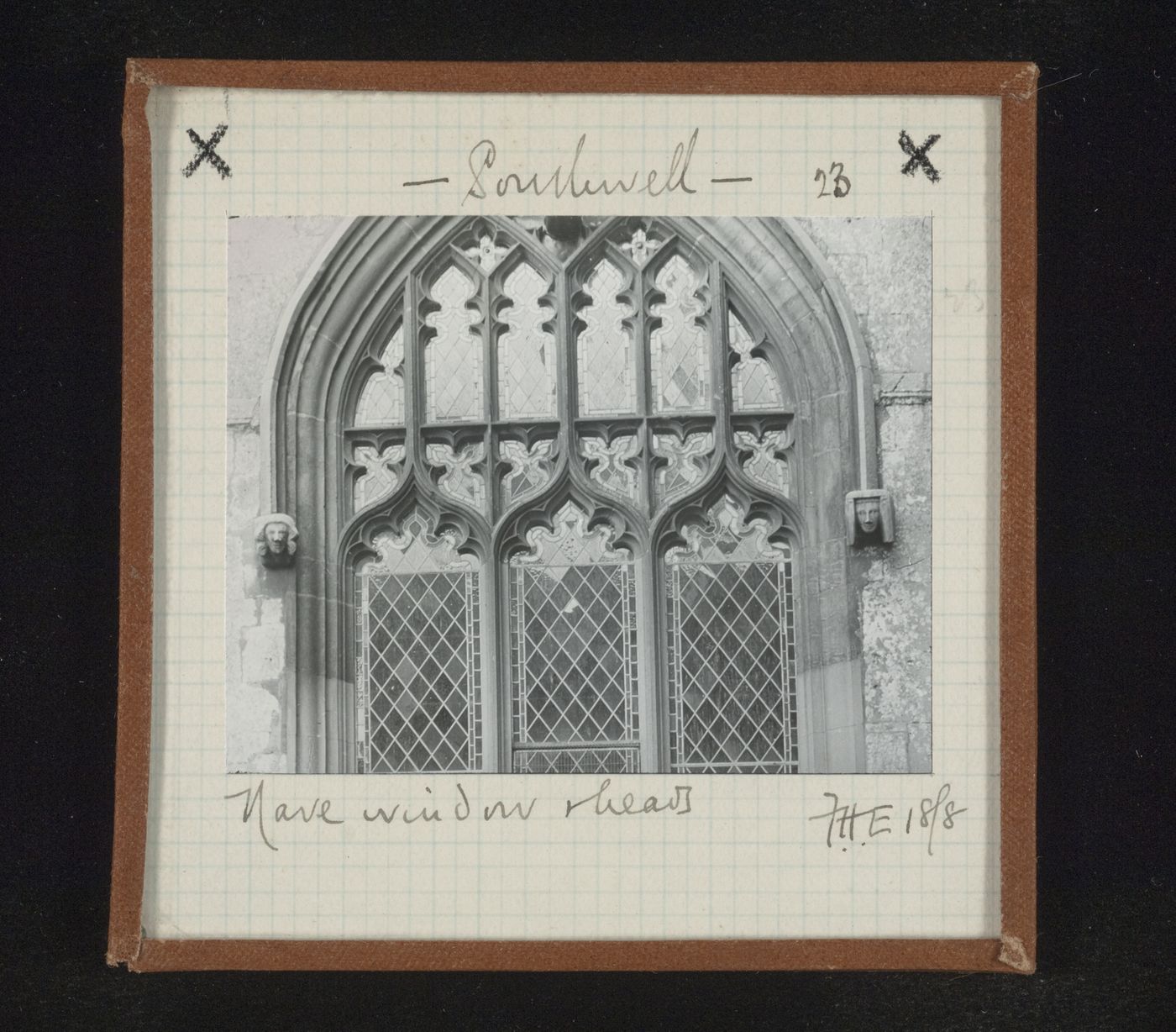 View of nave window of Southwell Minster, Southwell, Nottinghamshire, England