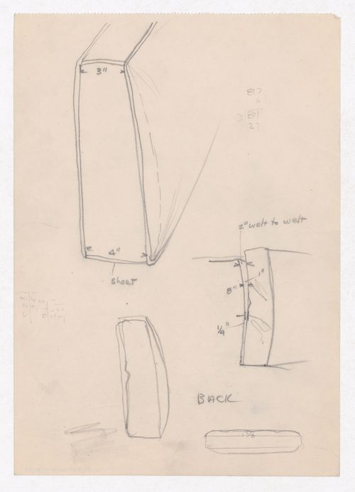 Various documents and drawings including furniture design and office renovation: File G 686