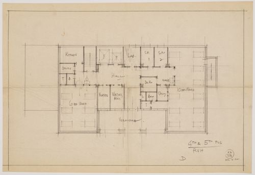 Montréal Neurological Institute, Montréal, Québec: fourth and fifth floor plans