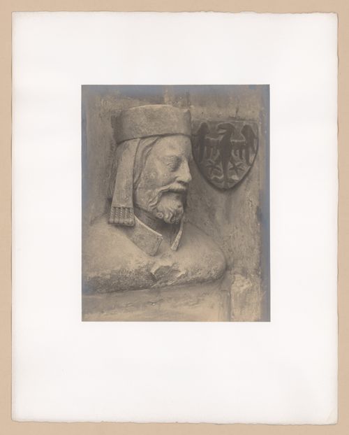 Plate from portfolio ''Svaty Vit (St. Vitus or St. Guy), various interior and exterior views of the cathedral under construction, Prague, Czech Republic''