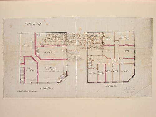 Bldg. belonging to Samuel Young Tabb - grd. plan & 1st fl. plan