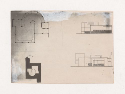 Photograph of student drawings on the topic "Exercise on the Expressiveness of Inner Space and Volume. Aquarium-Terrarium" for the "Space" course at the Vkhutein (Moscow Higher Technical Institute), Moscow