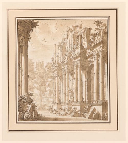 A ruined colonnade