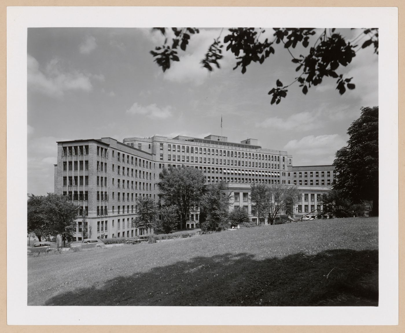 View of the University Hospital (now the University of Michigan Health System) showing the Administration Building and the Main Ward Building, 1500 East Medical Center Drive, University of Michigan, Ann Arbor, Michigan