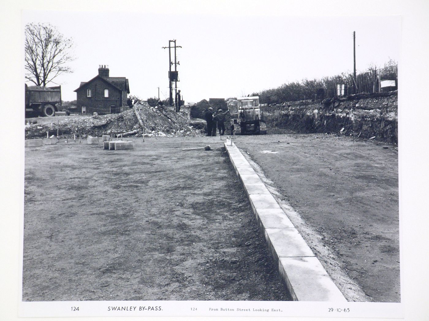 View from Button Street looking east, during construction of the Swanley Bypass, England