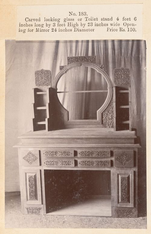 View of a dressing table, F. Beato Limited, C Road, Mandalay, Burma (now Myanmar)