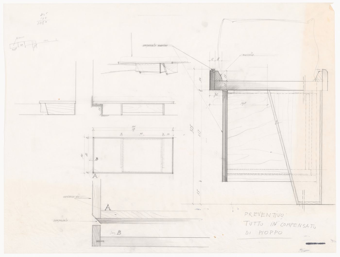 Sections and details for Casa Spataro, Milan, Italy