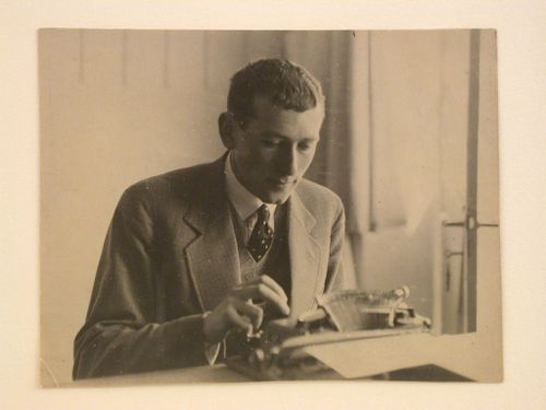 Marcel Breuer at typewriter