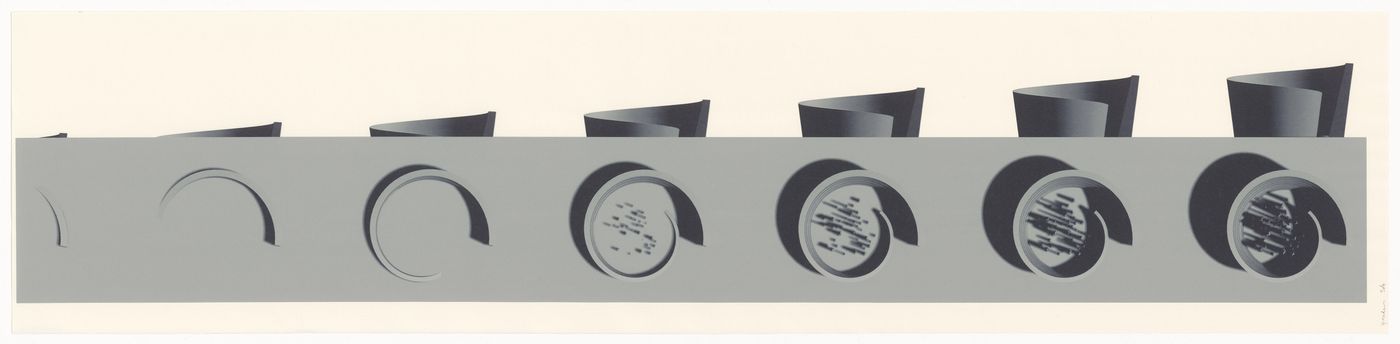 Elevation and plan for Teatro del Tevere, Karl: An Architectural Narrative, Rome, Italy