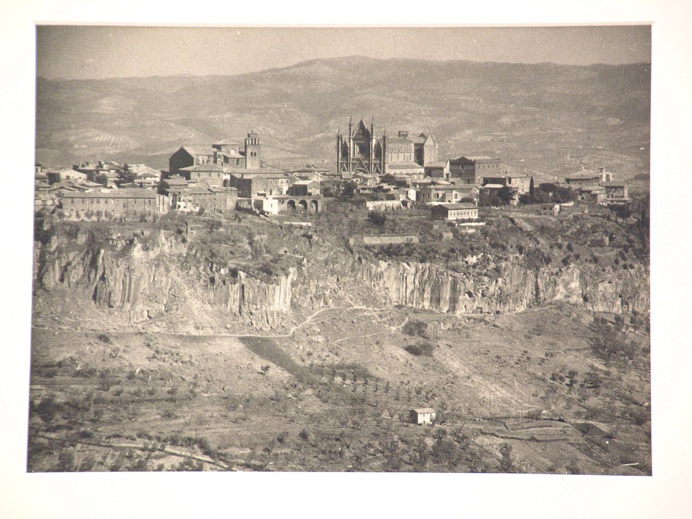 General view of town from a distance, Orvieto, Italy