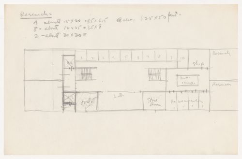 Sketch plan for a campus building for Illinois Institute of Technology