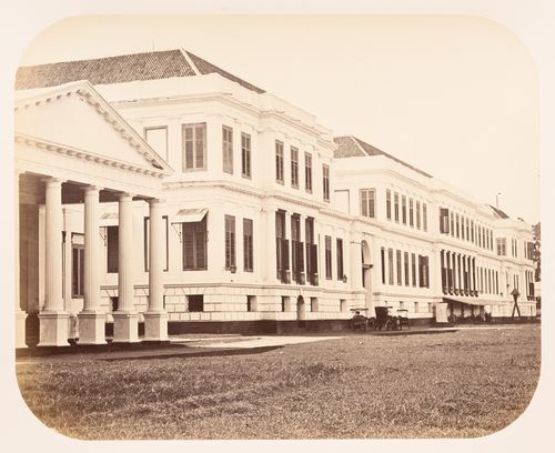 View of Daendels's "Palace" (now the headquarters of the Indonesian Ministry of Finance), Batavia (now Jakarta), Dutch East Indies (now Indonesia)