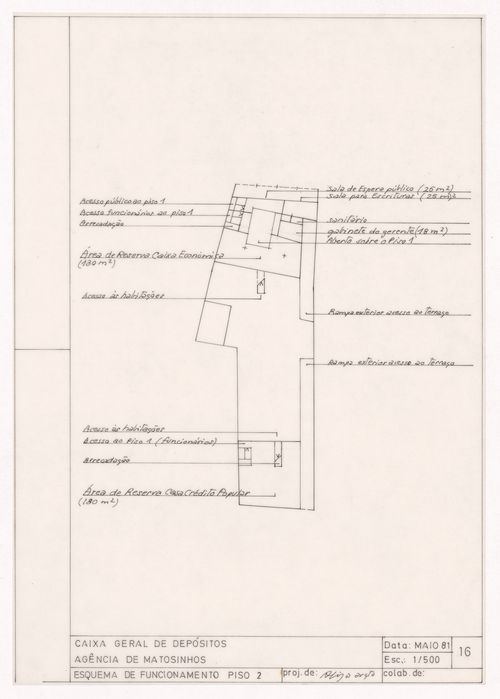 Second floor plan for Caixa Geral de Depósitos, Matosinhos, Portugal