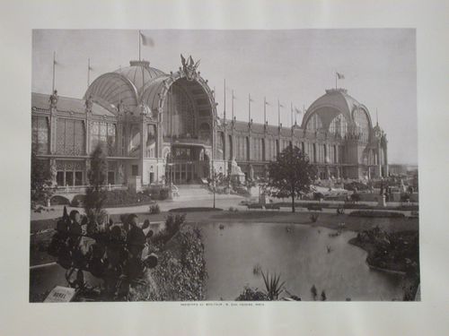 View of the principal façade of the Palais du Champ de Mars, Paris Universal Exposition of 1878, France