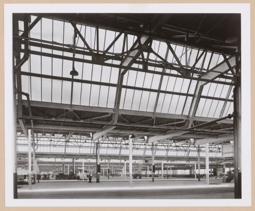 Interior view of the Assembly [?] Building, Half-Ton Truck Plant, Chrysler Corporation Dodge division, Mound and Eight Mile Roads, Detroit, Michigan