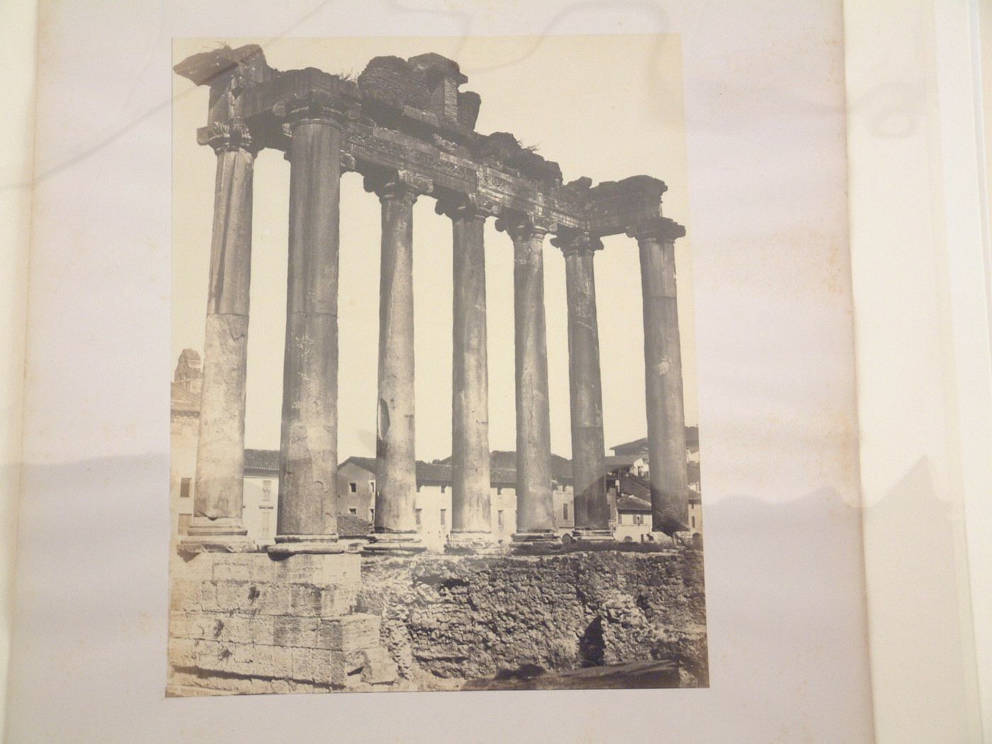 View of the Tempio di Saturno in the Roman Forum, Rome, Italy