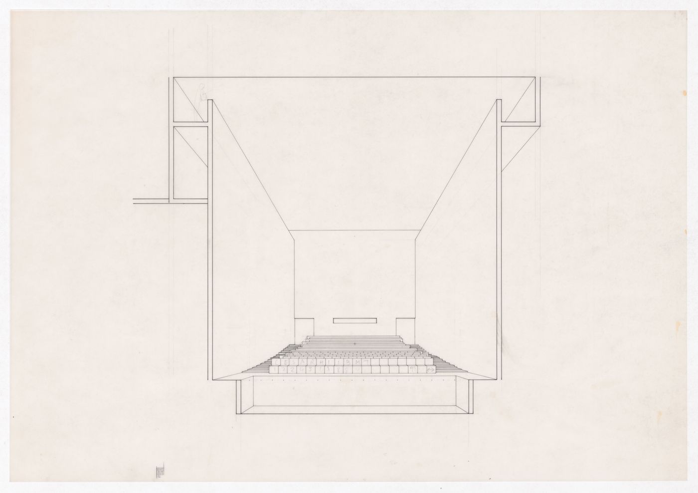 Theatre perspective for Centro Cultural de Sines, Sines, Portugal