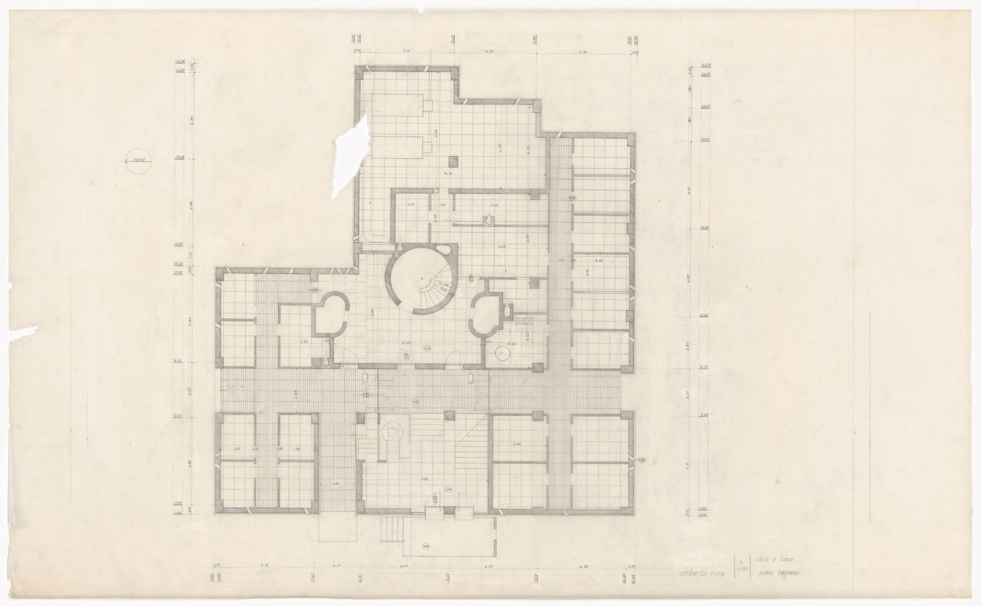 Ground floor plan for Casa a torre, Italy