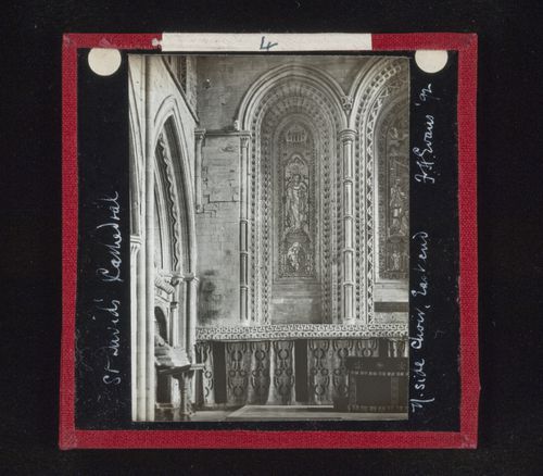 View of north side of choir at east end, St. Davids Cathedral, St. David's, Wales