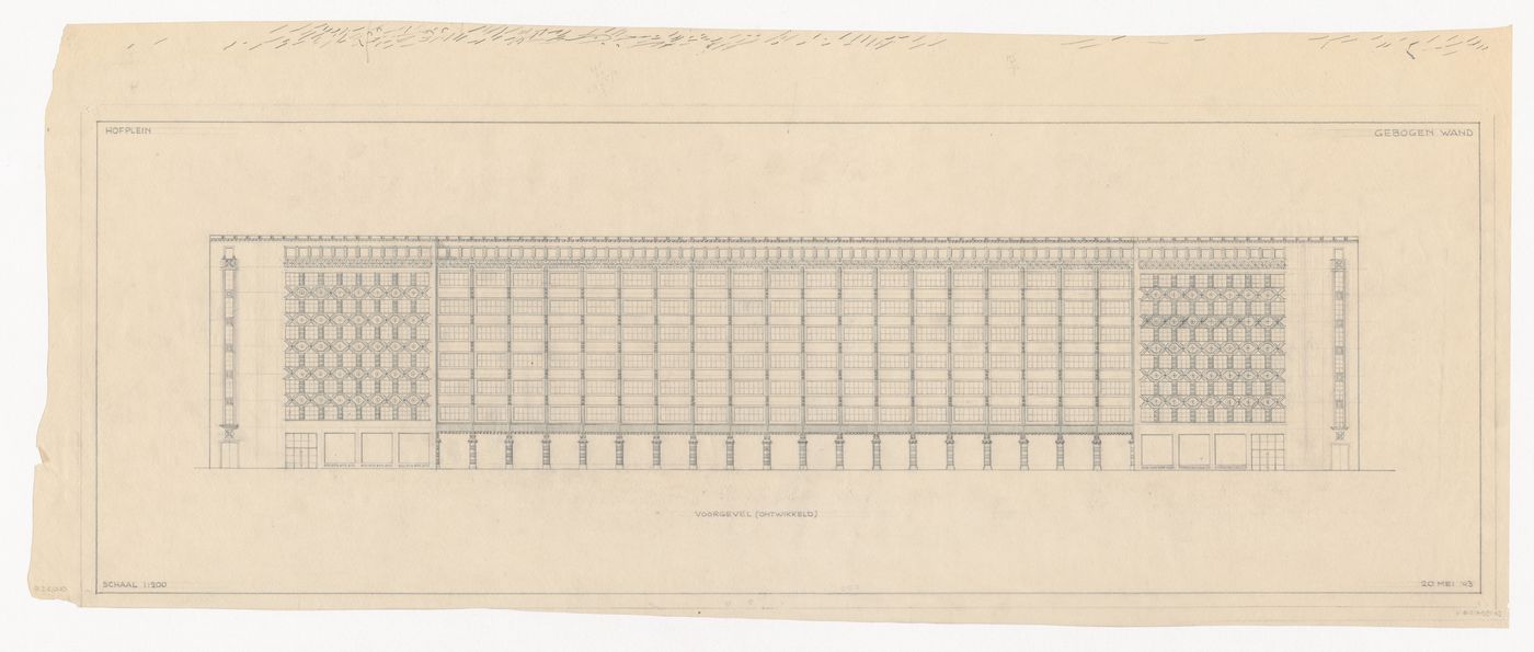 Elevation for a mixed-use development for the reconstruction of the Hofplein (city centre), Rotterdam, Netherlands