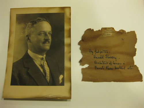 Portrait of Harold Edgar Shorey with label