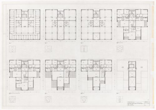 Floor plans for Ceramique Terrein Blocos de habitação e escritórios, Maastrich, the Netherlands