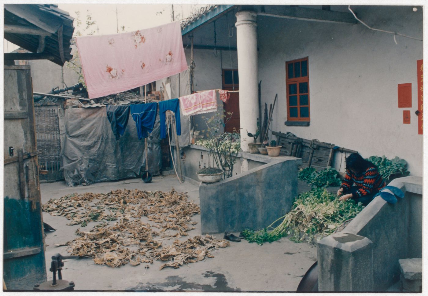 View of a house interior court in Sichuan province, China