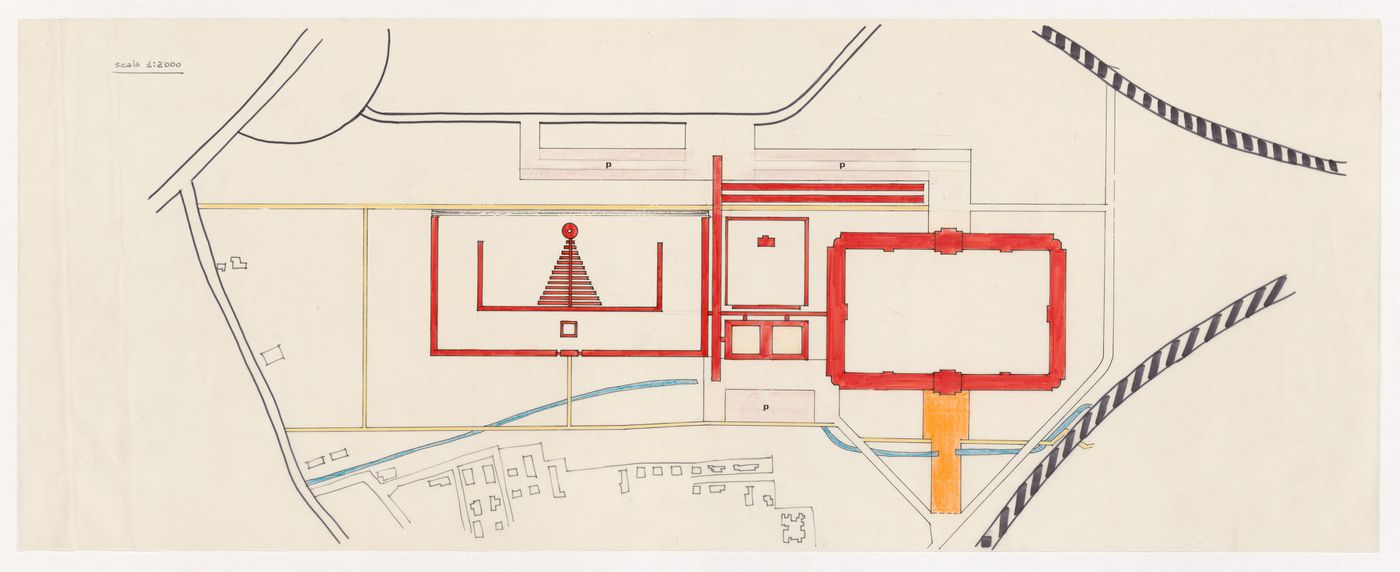 Site plan for Nuovo cimitero San Cataldo, Modena, Italy