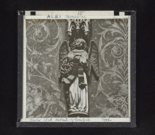 Detail view of scultpture of choir stall of Cathédrale Sainte-Cécile d’Albi, Albi, France