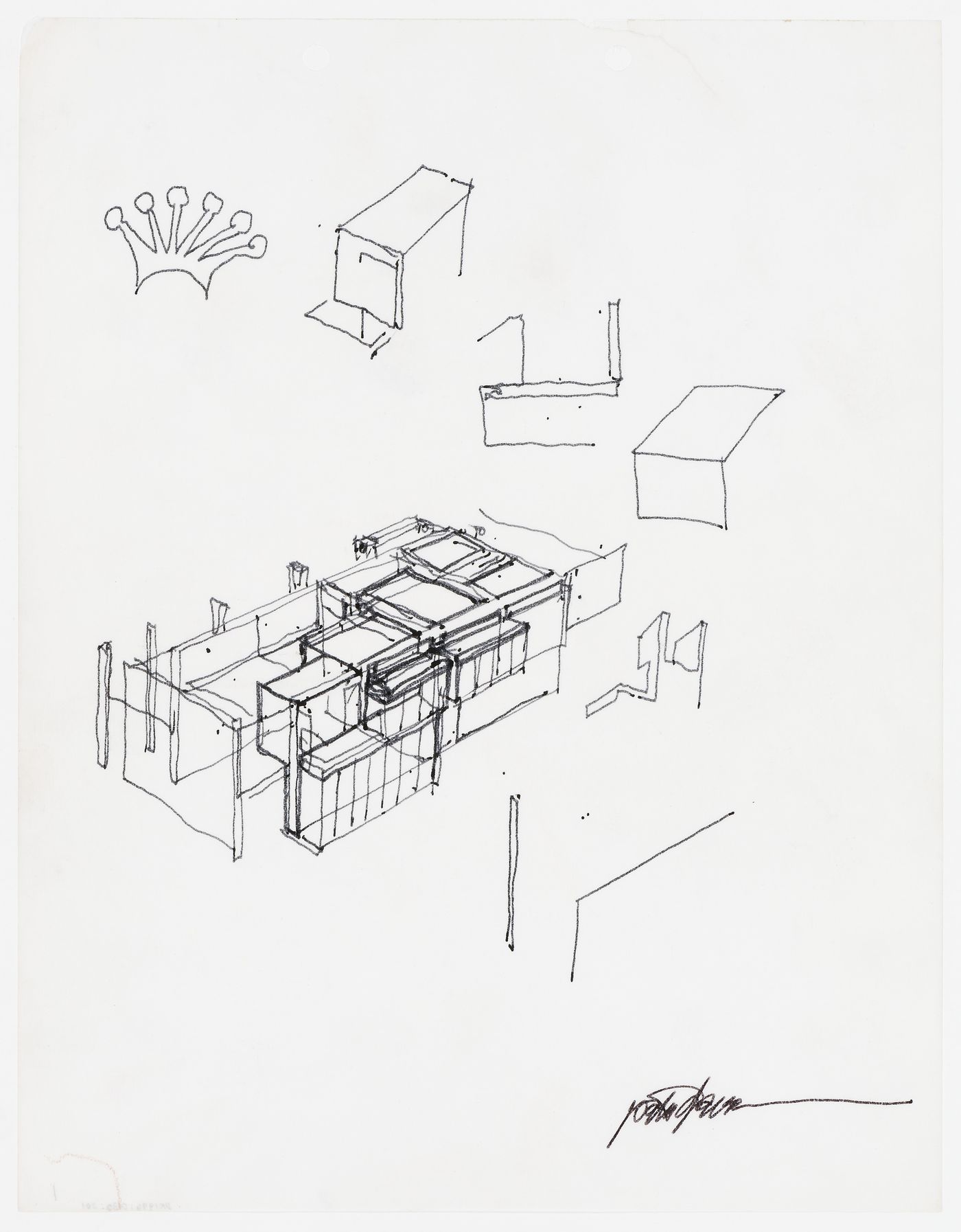House II (Falk House), Hardwick, Vermont: perspective sketches