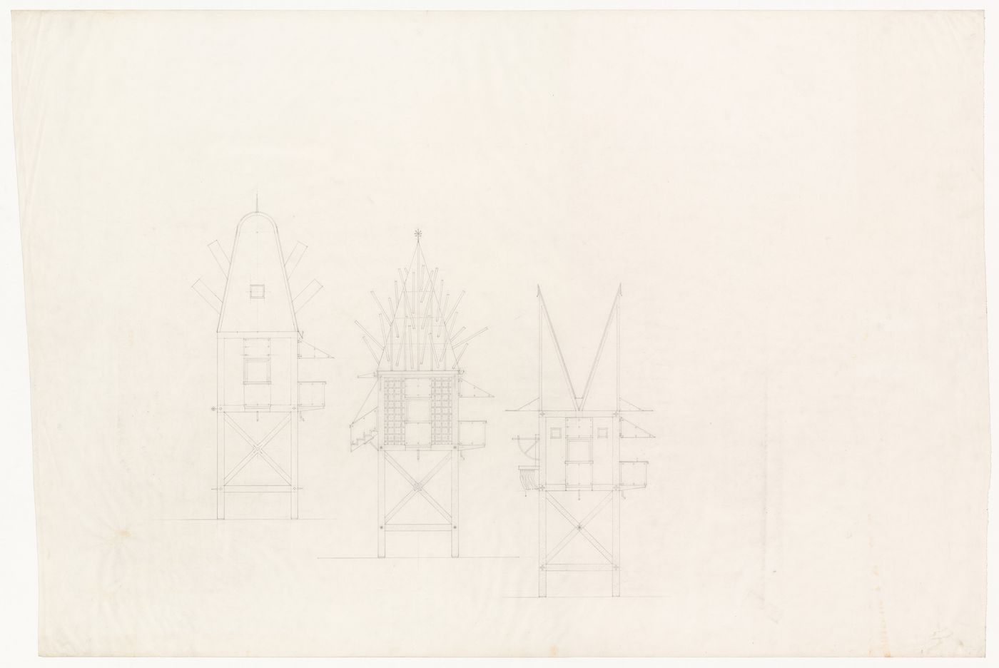 Sketch elevations for House for a Poet