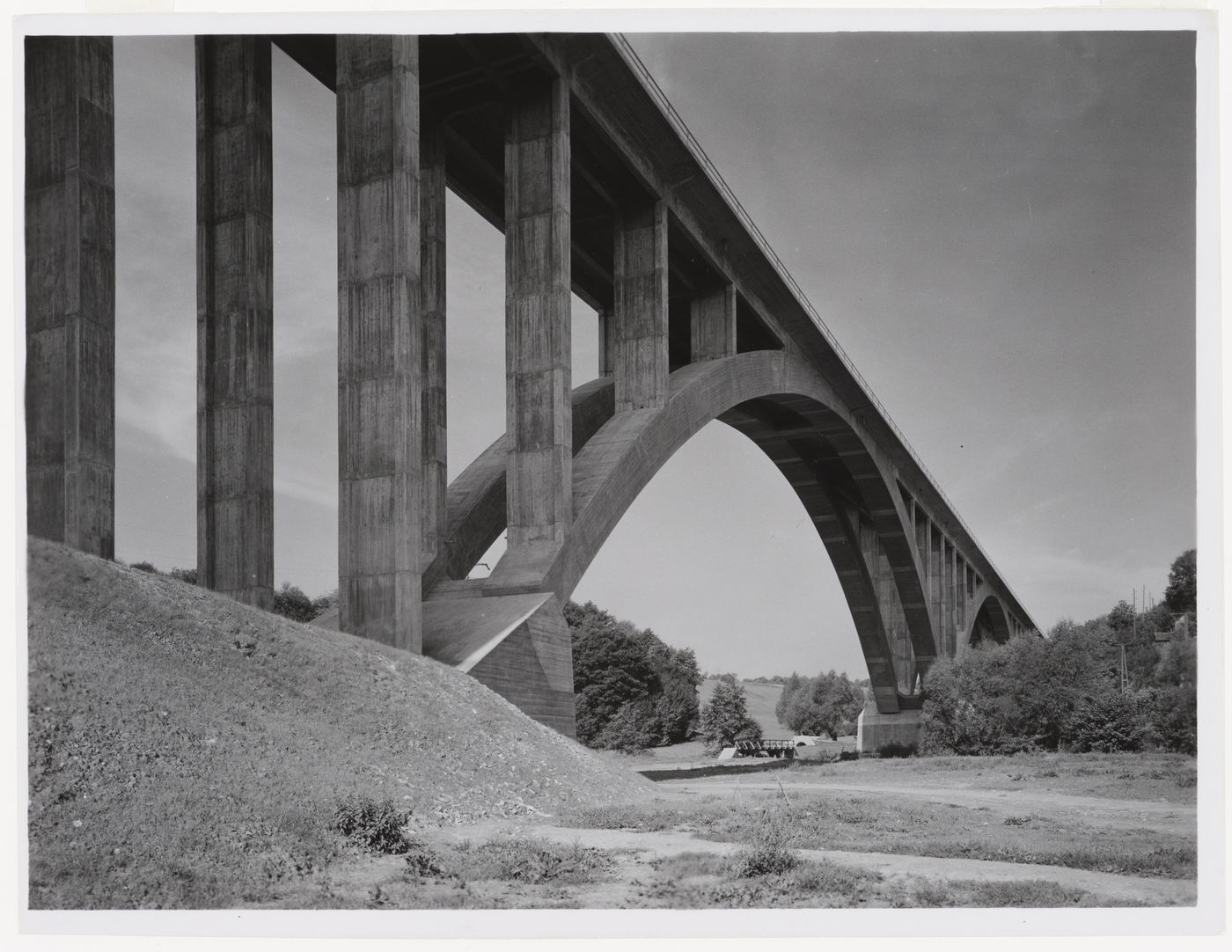 View of concrete bridge supported on arch, Germany