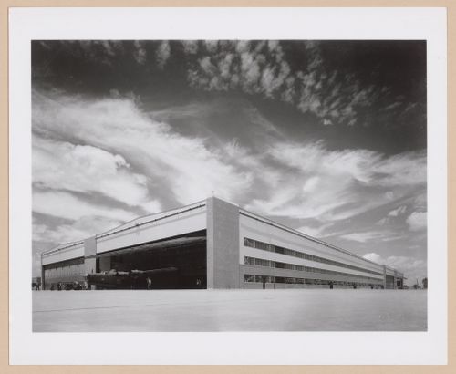 View of the principal and lateral façades of a Hangar, Ford Motor Company Willow Run Bomber Assembly Plant, Willow Run, Michigan