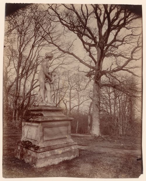 Statue of a nymph [?] on a pedestal, in the Parc de Mr. Sardou, Marly-le-Roi, France