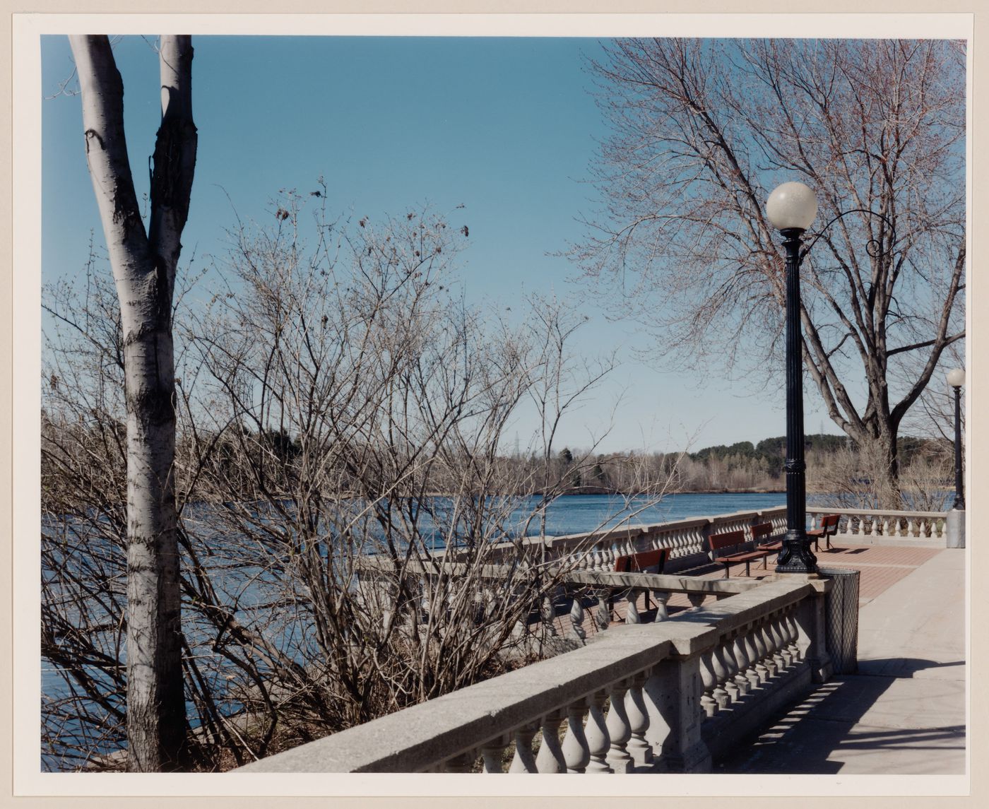 Section 1 of 2 of Panorama of lookout on the Saint-Maurice promenade, looking west, Shawinigan, Quebec
