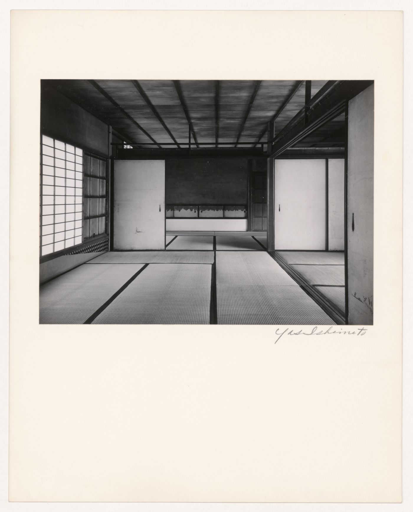 Interior view of the Shoiken showing the Second Room (also known as the Middle Room) in the foreground and the Third Room (also known as the Anteroom) in the background, Katsura Rikyu (also known as Katsura Imperial Villa), Kyoto, Japan