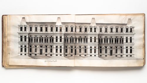 Perspectival elevation for a palace