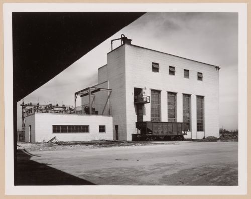 View of the principal and lateral façades of the Boiler House, Thompson Aircraft Products, Inc. Airplane Assembly Plant, Euclid, Ohio