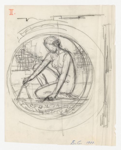 Esquisse pour le sceau de l'Association des architectes de la province de Québec