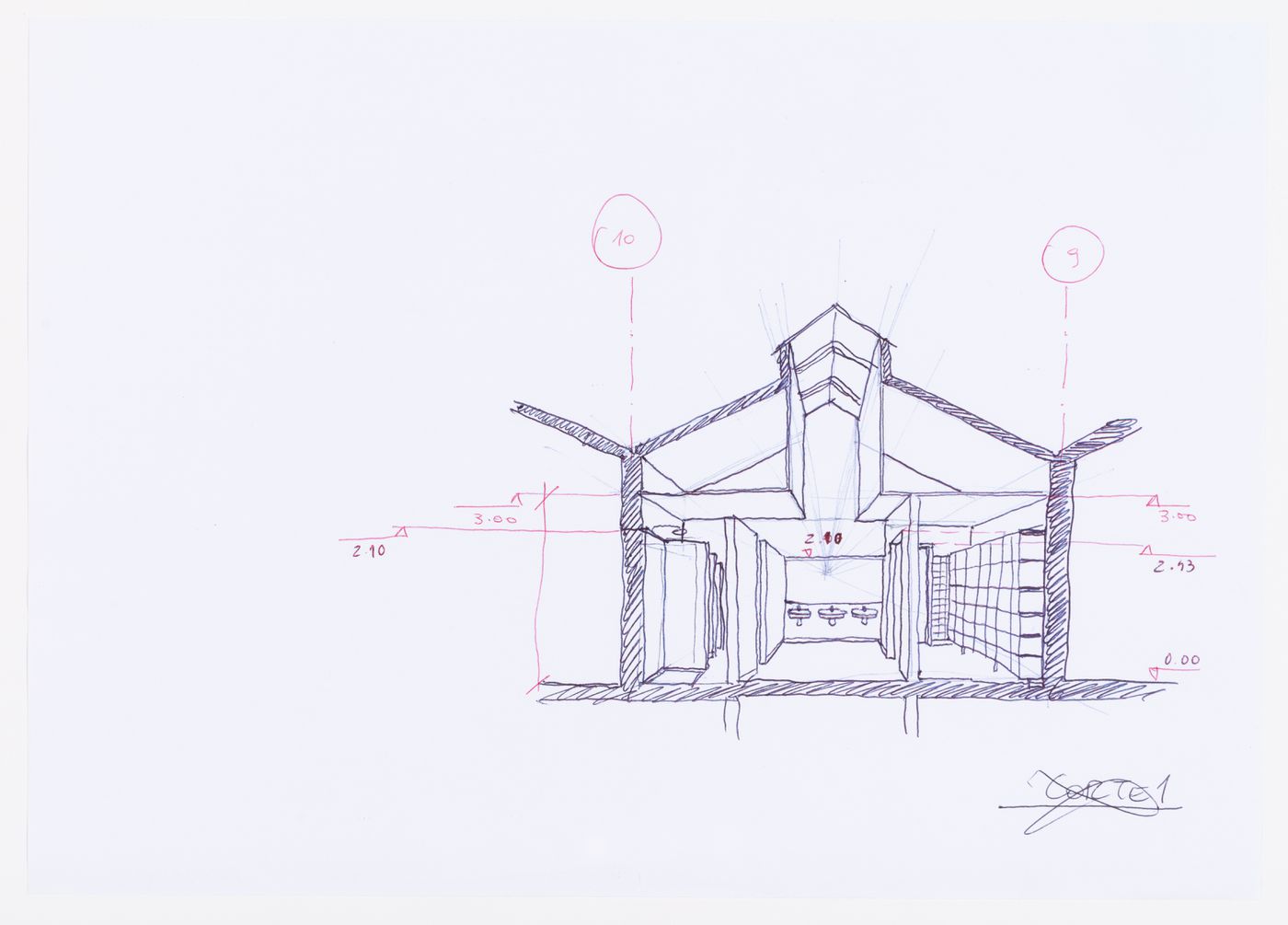 Sketch perspective for Clubhouse de Vidago, Vidago