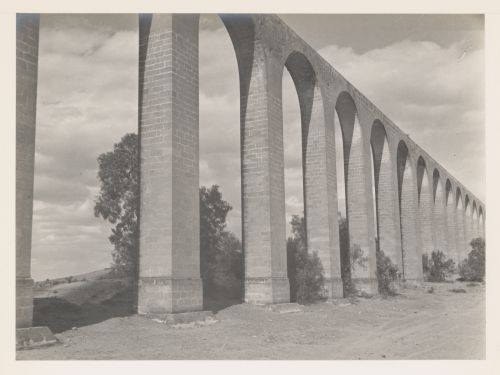 Partial view of an aqueduct, near the Sanctuario de Nuestra Señora de los Remedios on the Cerro de Totoltepec [?], Mexico
