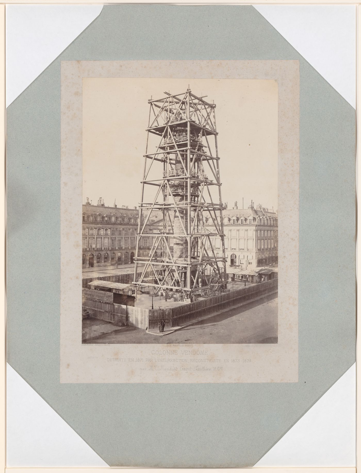 The Vendôme Column under reconstruction, Paris, France