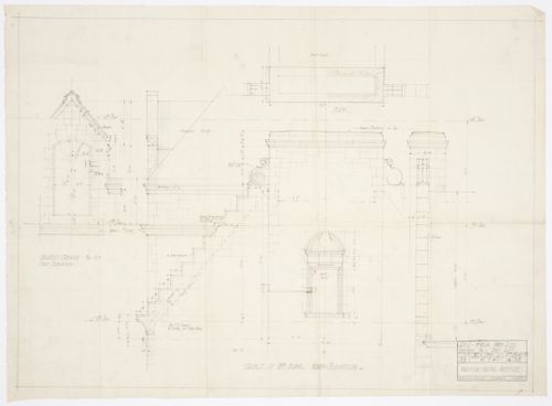 Montréal Neurological Institute, Montréal, Québec: detail drawing for eighth floor gable on north elevation and ninth floor dormer on east elevation