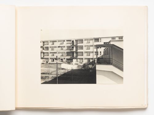 Exterior view of the rear façades of types C and D housing units showing the gardens, Hellerhof Housing Estate, Frankfurt am Main, Germany