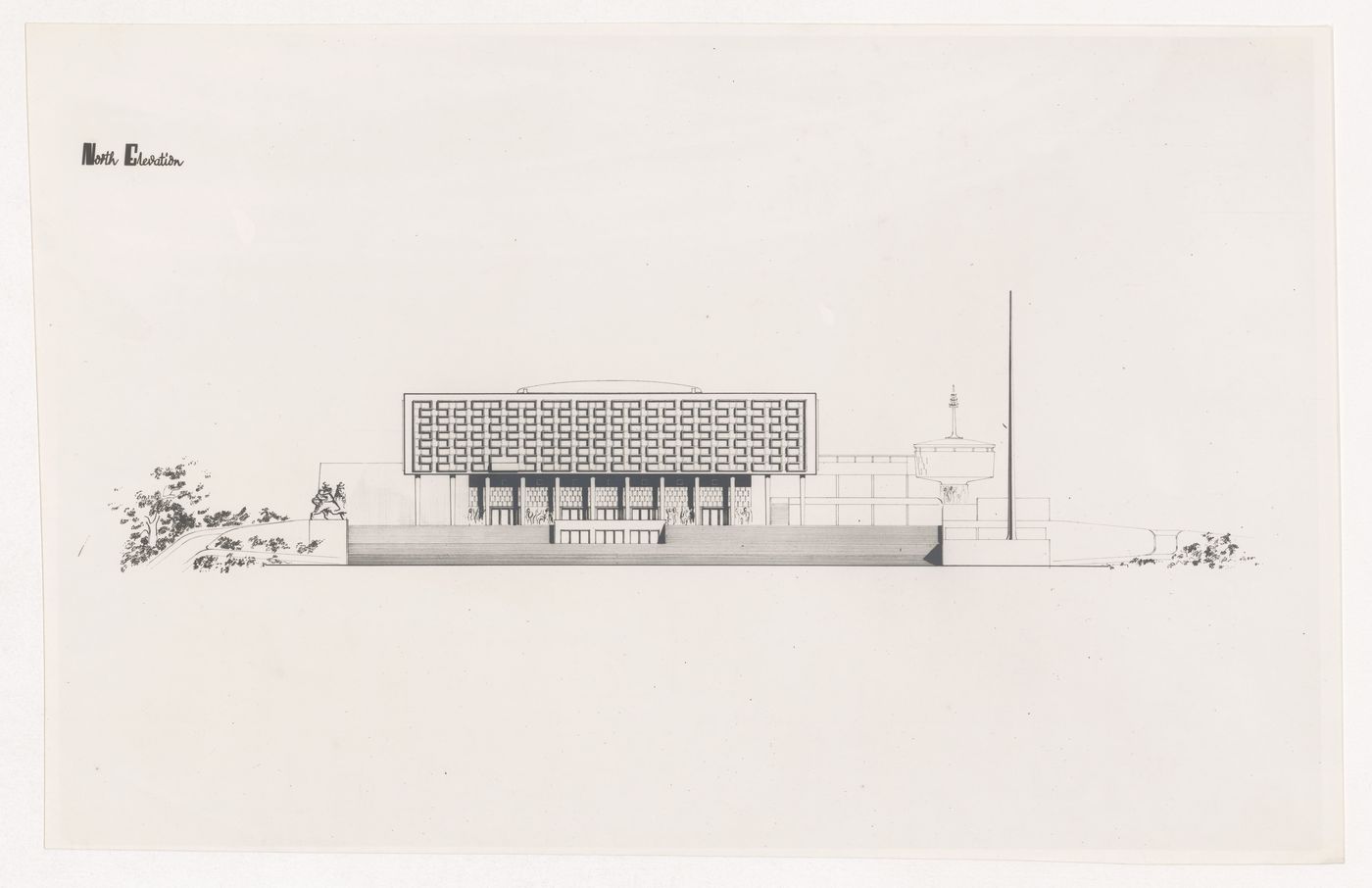 North elevation for Government House, Addis Ababa, Ethiopia