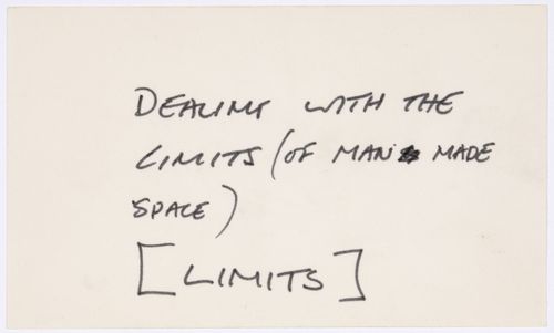 Dealing with the limits (of man made space) /  [Limits]