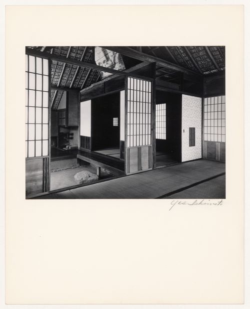 Interior view of the Gepparo showing the Pantry (also known as the Preparation Area for the Tea Ceremony), the loggia, the First Room and the Second Room (also known as the Middle Room), Katsura Rikyu (also known as Katsura Imperial Villa), Kyoto, Japan