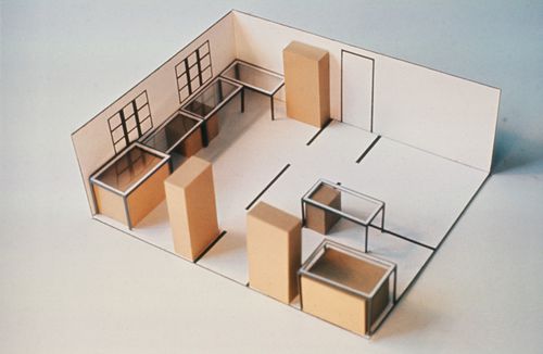 McAppy: view of a model for the interior of a portable enclosure ("Terrapin") for foremen
