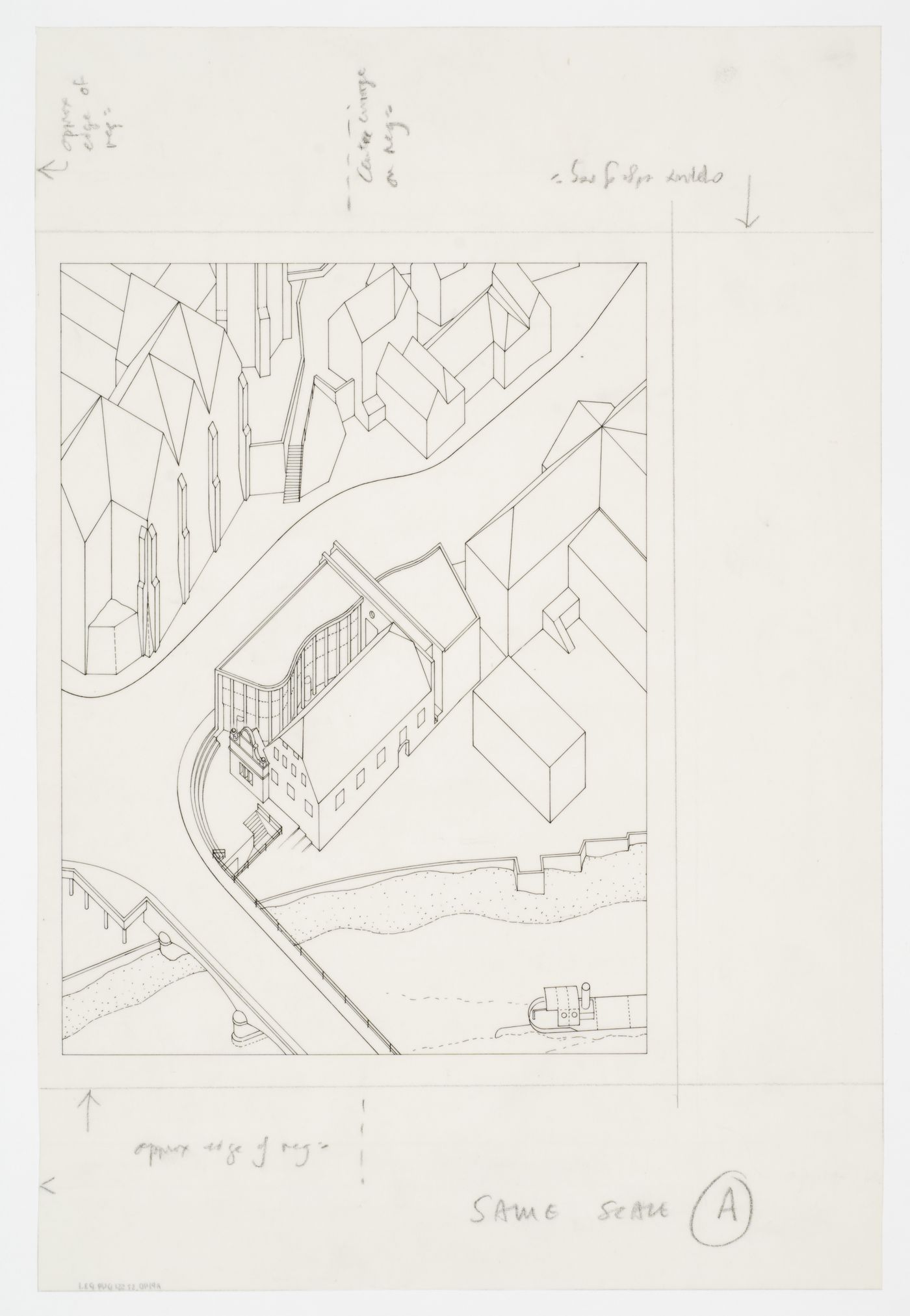 Dresdner Bank, Marburg, Germany: site axonometric