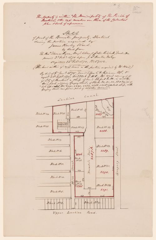 Sketch of Brewster property, Montréal